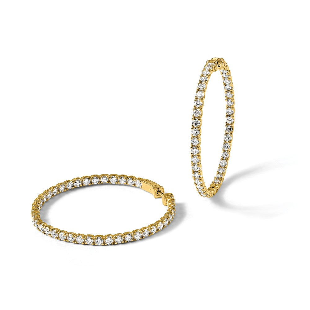 True Origin Lab Grown Diamond Round Hoops with Safety Clasps