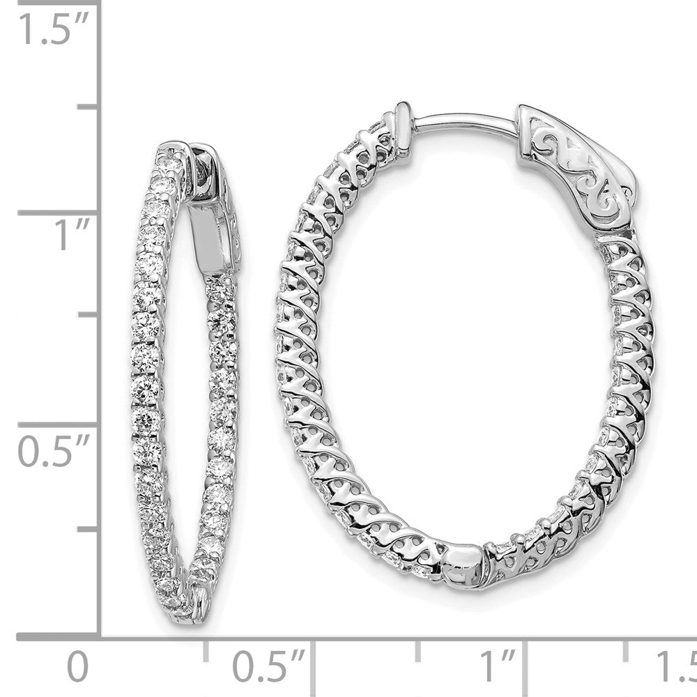 Diamond Oval Hoops with Safety Clasps