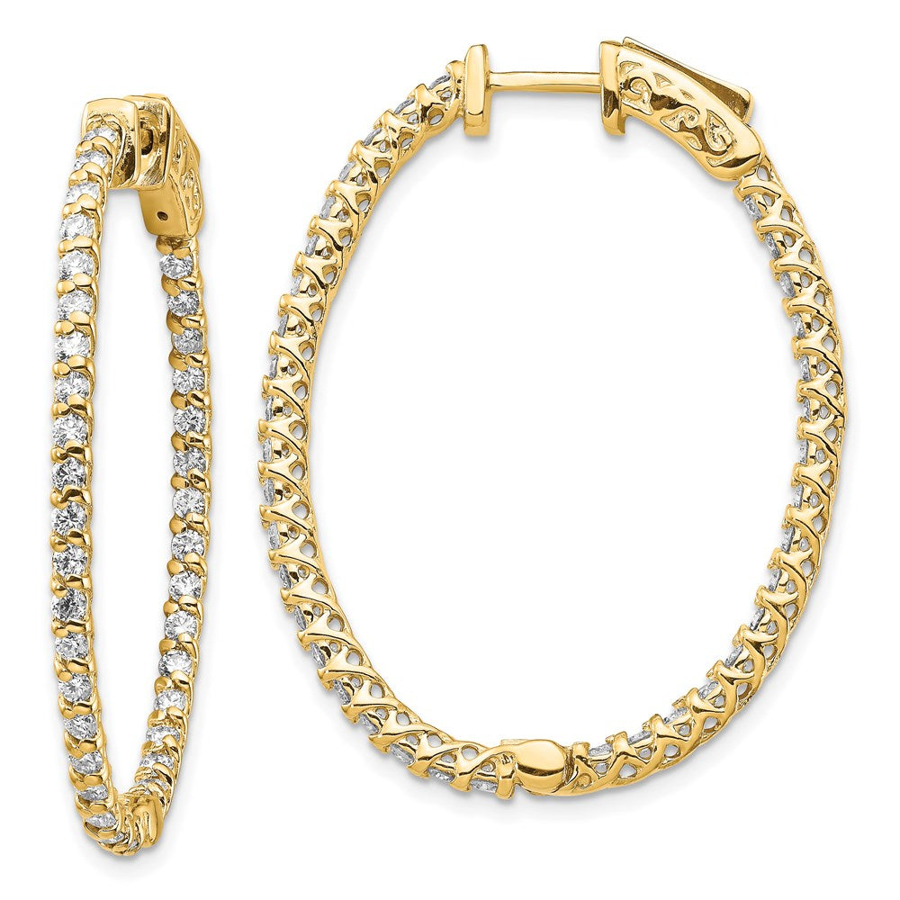 Diamond Oval Hoops with Safety Clasps