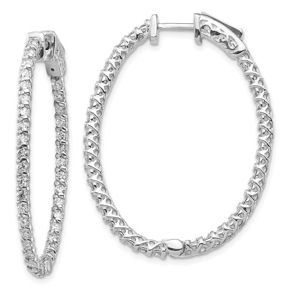 Diamond Oval Hoops with Safety Clasps