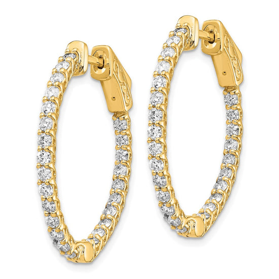 Diamond Oval Hoops with Safety Clasps