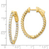 14k 1.75 carat Diamond Oval In/Out Hoop w/Safety Clasp Earrings