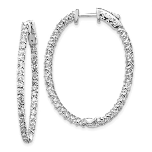Diamond Oval Hoops with Safety Clasps