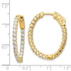 14k 2.3 carat Diamond Oval In/Out Hoop w/Safety Clasp Earrings