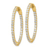 14k Yellow Gold 3 1/3 carat Lab Grown Diamond VS/SI+ G+ Oval In and Out Safety Clasp Hoop Earrings