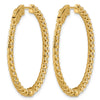 14k Yellow Gold 3 1/3 carat Lab Grown Diamond VS/SI+ G+ Oval In and Out Safety Clasp Hoop Earrings