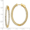 14k Yellow Gold 3 1/3 carat Lab Grown Diamond VS/SI+ G+ Oval In and Out Safety Clasp Hoop Earrings