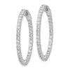 14k White Gold 3.3 carat Diamond Oval In/Out Hoop w/Safety Clasp Earrings