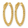 14k Yellow Gold 2 1/2 carat Lab Grown Diamond VS/SI+ G+ Oval In and Out Safety Clasp Hoop Earrings