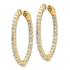 14k 4.3 carat Diamond Oval In/Out Hoop w/Safety Clasp Earrings