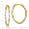 14k 4.3 carat Diamond Oval In/Out Hoop w/Safety Clasp Earrings
