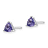 14k White Gold 5mm Trillion Tanzanite Post Earrings