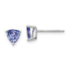 14k White Gold 5mm Trillion Tanzanite Post Earrings