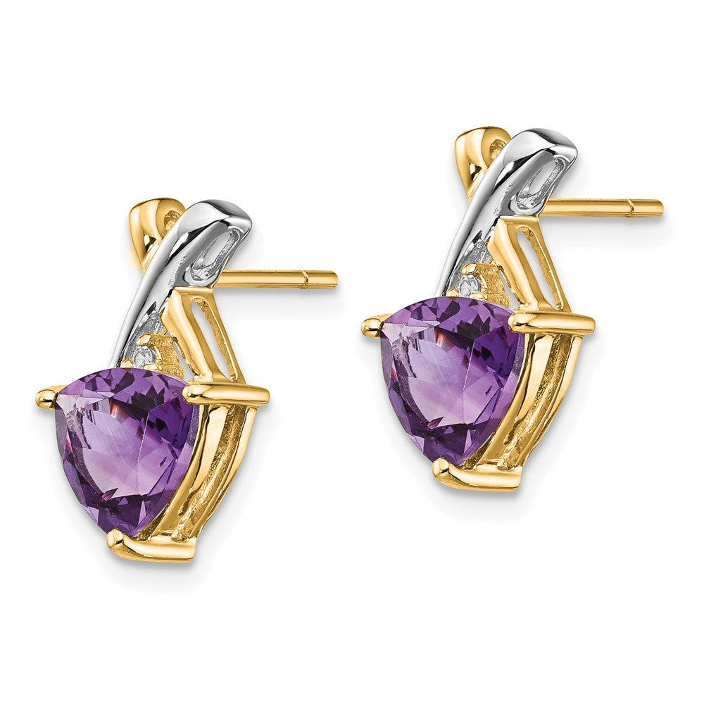 Gemstone & White Topaz Trillion Post Earrings