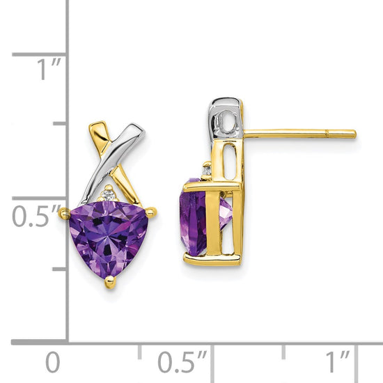 Gemstone & White Topaz Trillion Post Earrings