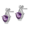 Gemstone & White Topaz Trillion Post Earrings