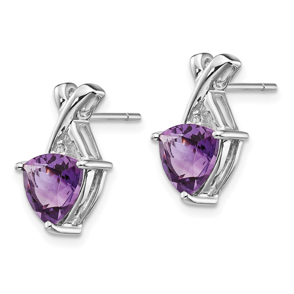 Gemstone & White Topaz Trillion Post Earrings
