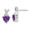 Gemstone & White Topaz Trillion Post Earrings