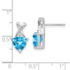 Gemstone & White Topaz Trillion Post Earrings