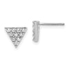 14k White Gold 1/3 carat Diamond Cluster Triangle Post Earrings