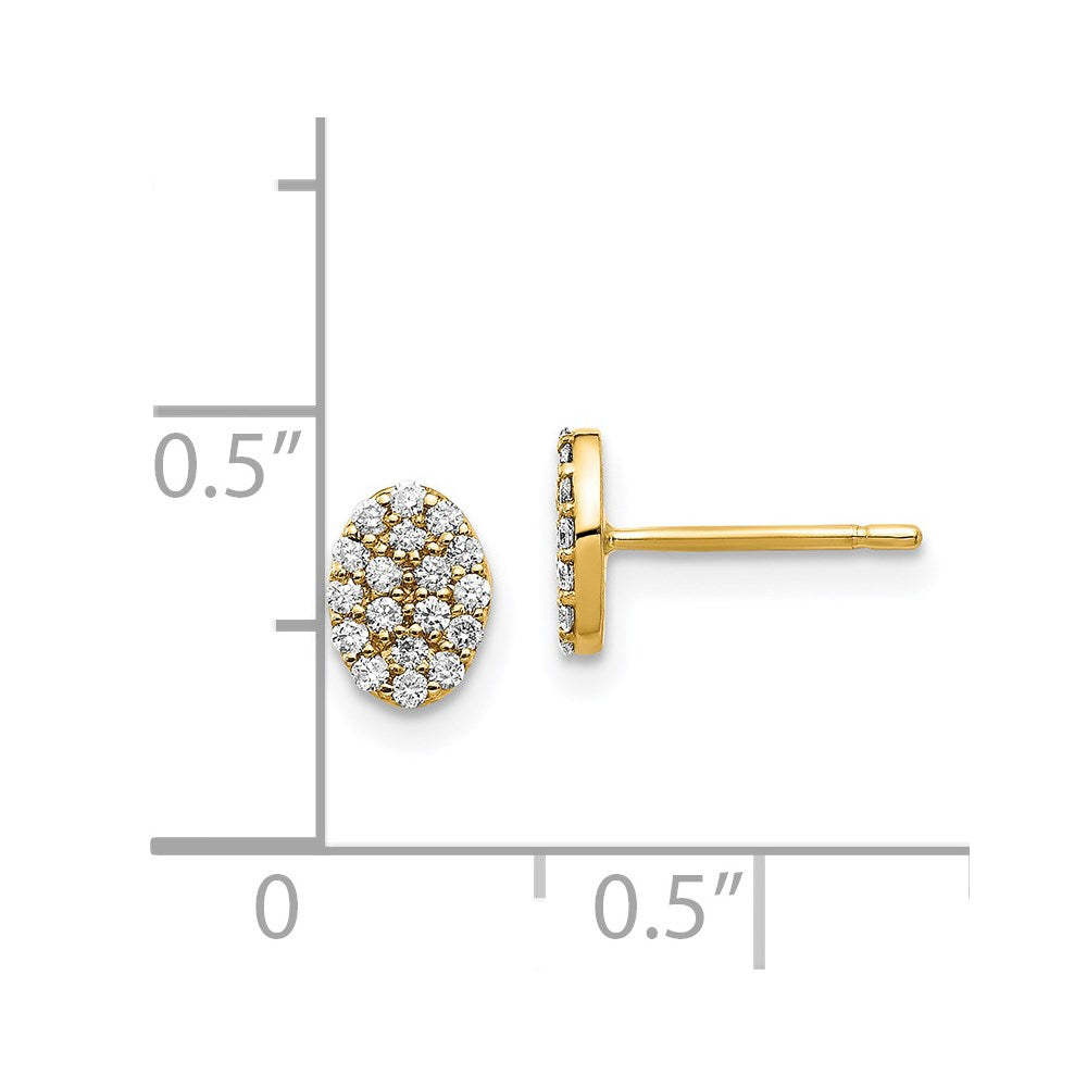 Diamond Cluster Oval Earrings