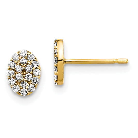 Diamond Cluster Oval Earrings