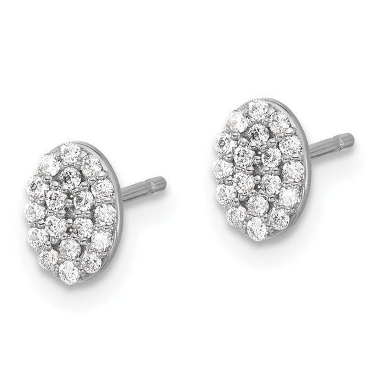 Diamond Cluster Oval Earrings