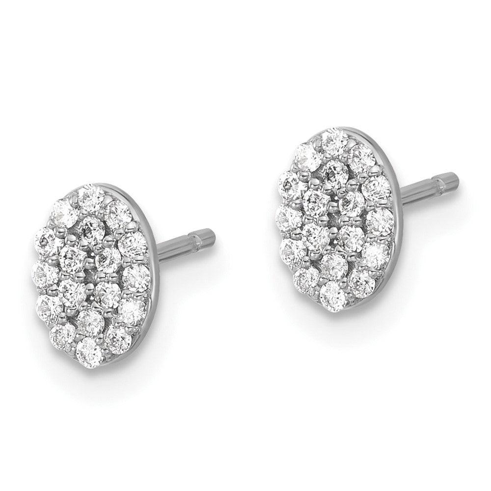 Diamond Cluster Oval Earrings