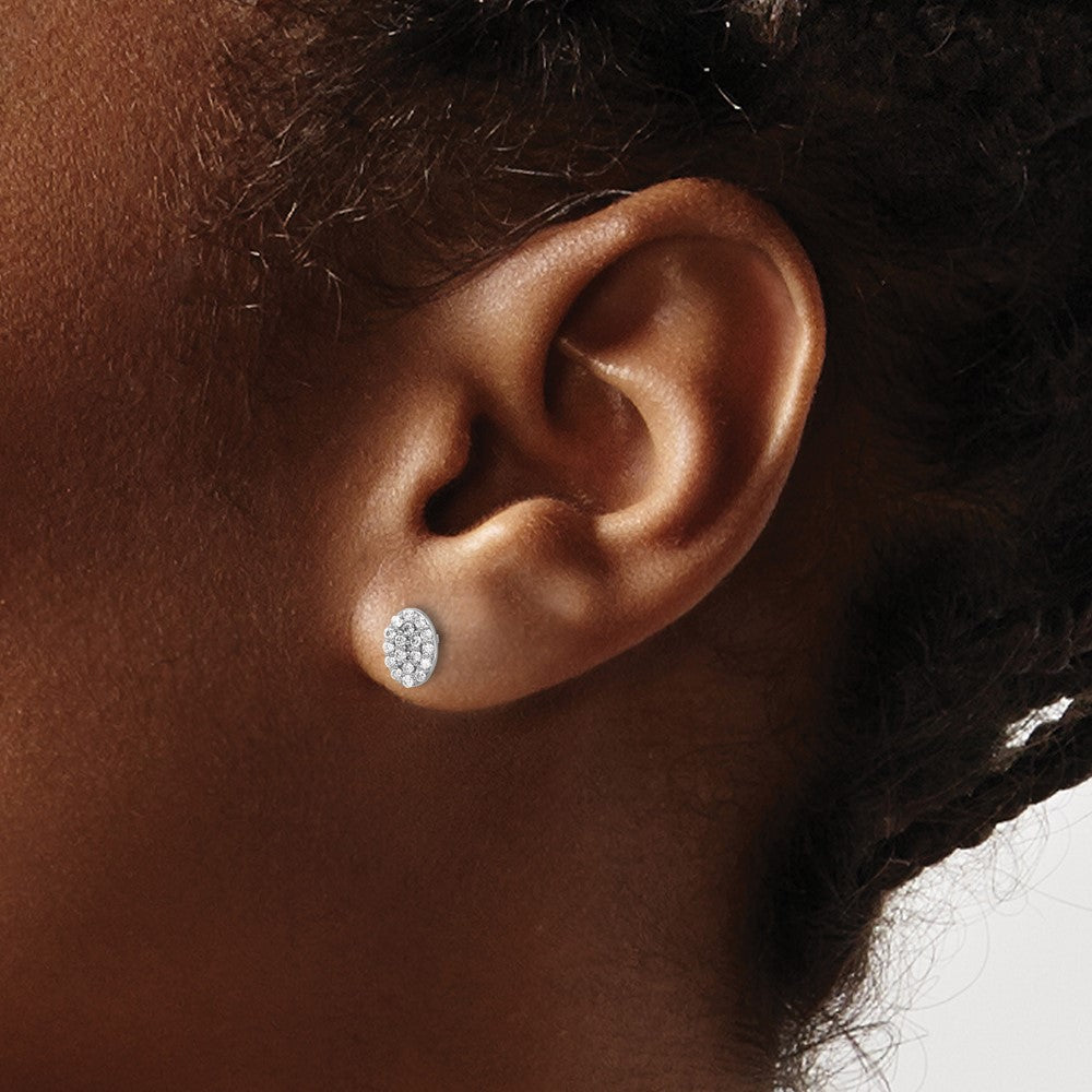 Diamond Cluster Oval Earrings