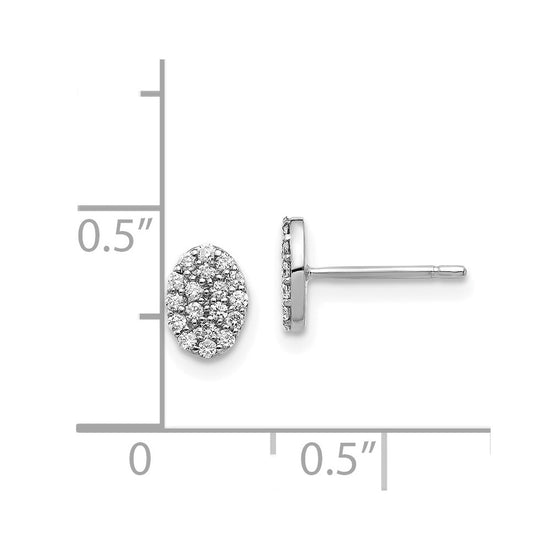 Diamond Cluster Oval Earrings