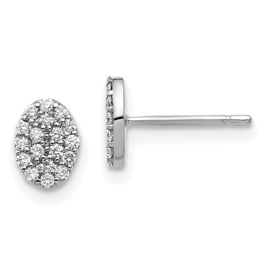 Diamond Cluster Oval Earrings