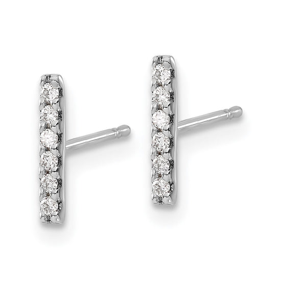 Gold Diamond Bar Post Earrings