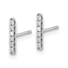 Gold Diamond Bar Post Earrings