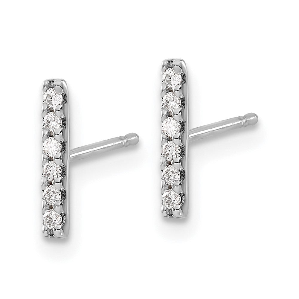 Gold Diamond Bar Post Earrings