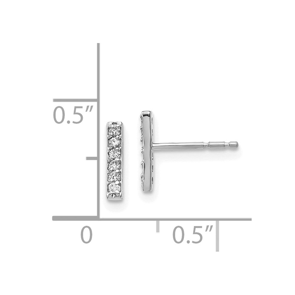Gold Diamond Bar Post Earrings