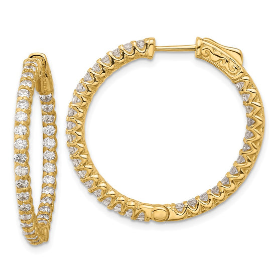 Gold Diamond Hoops with Safety Clasps
