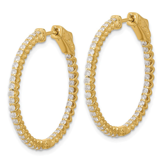 Gold Diamond Hoops with Safety Clasps