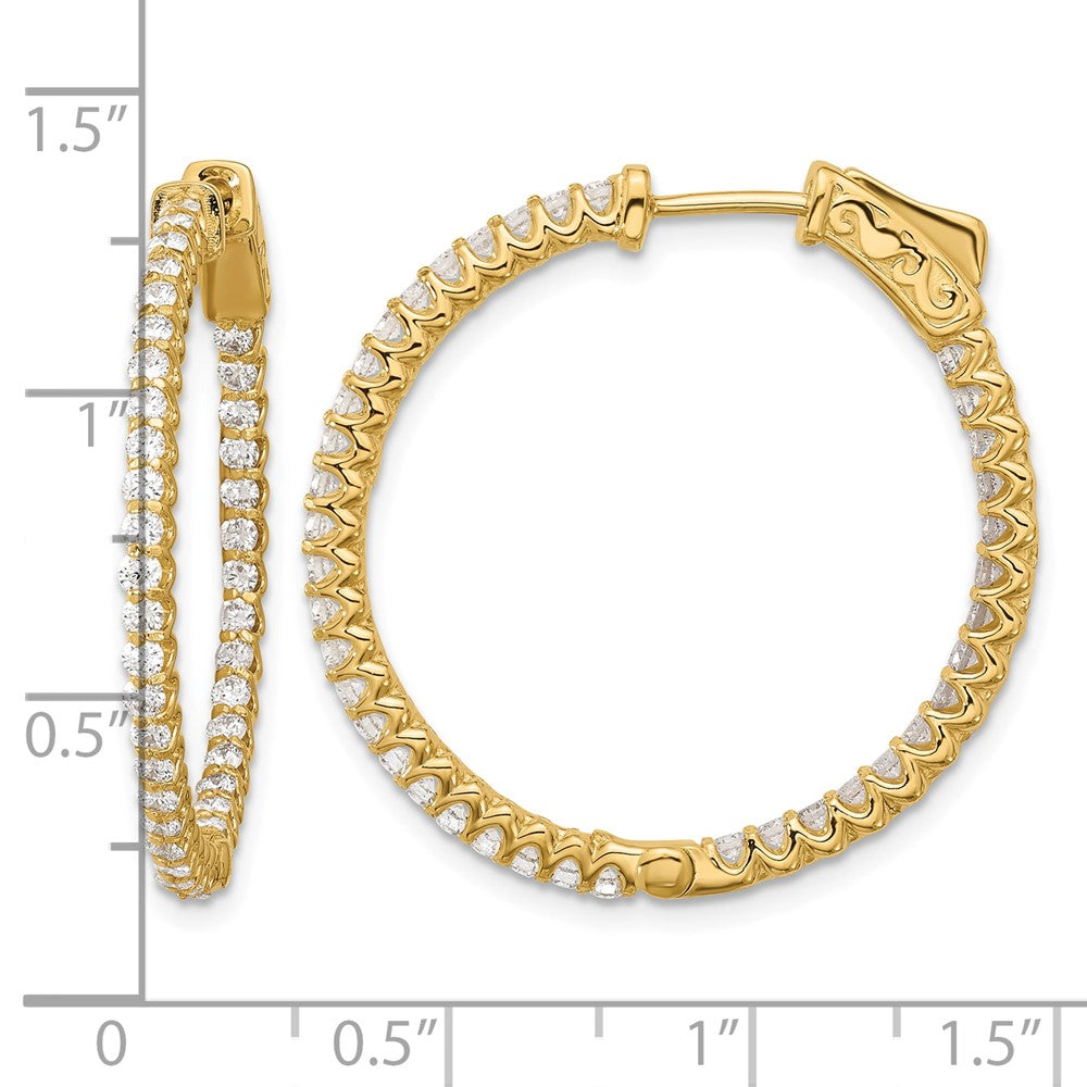 Gold Diamond Hoops with Safety Clasps