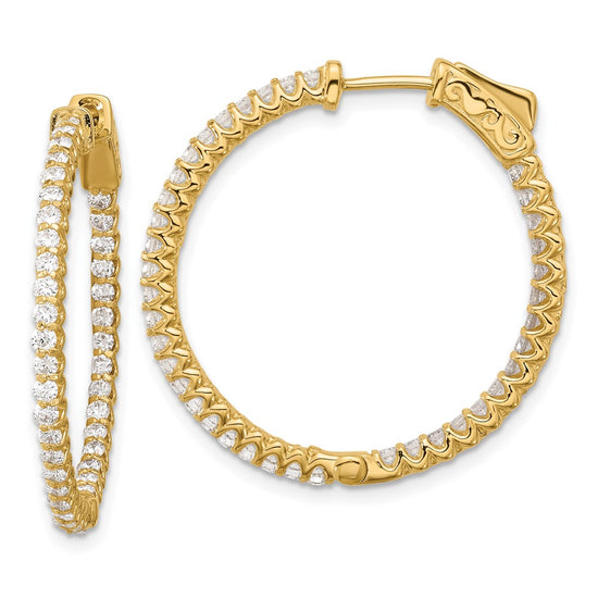 Gold Diamond Hoops with Safety Clasps