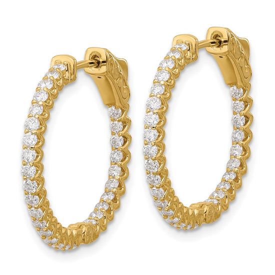 Gold Diamond Hoops with Safety Clasps