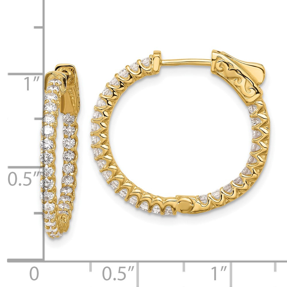 Gold Diamond Hoops with Safety Clasps