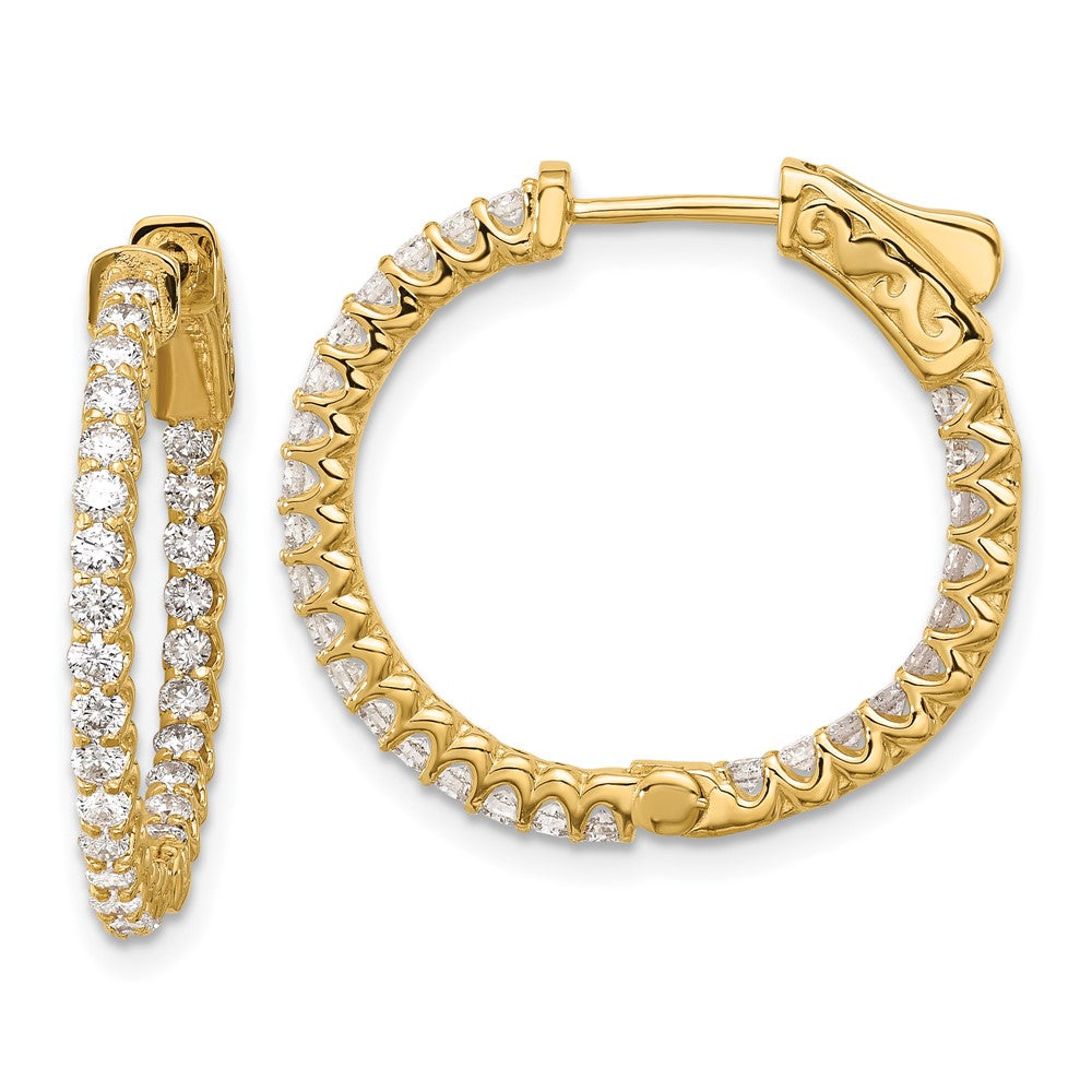 Gold Diamond Hoops with Safety Clasps