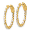 14K .78ct (Holds 52-1.5mm Round) In/Out Oval Hoop w/Safety Clasp Earring Mountings