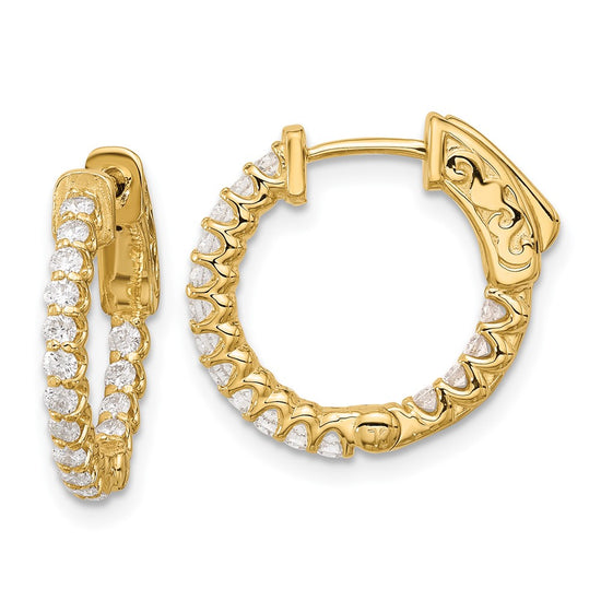 Gold Diamond Hoops with Safety Clasps