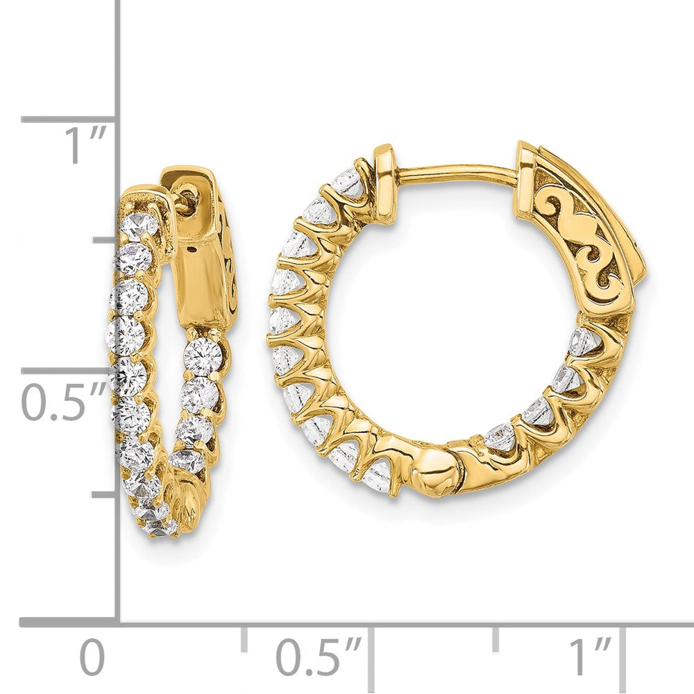 Gold Diamond Hoops with Safety Clasps