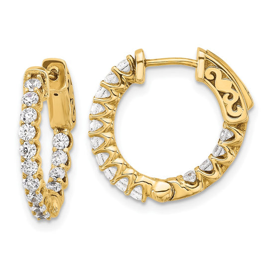 Gold Diamond Hoops with Safety Clasps