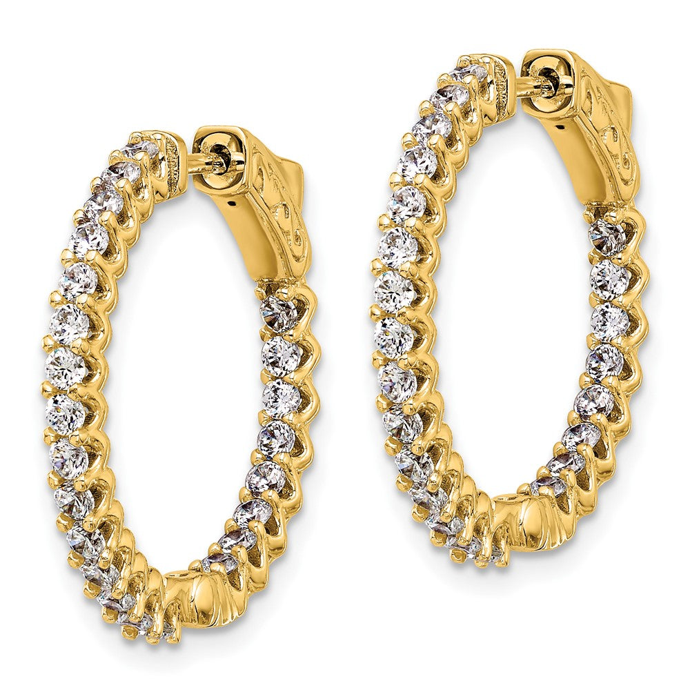 Gold Diamond Hoops with Safety Clasps