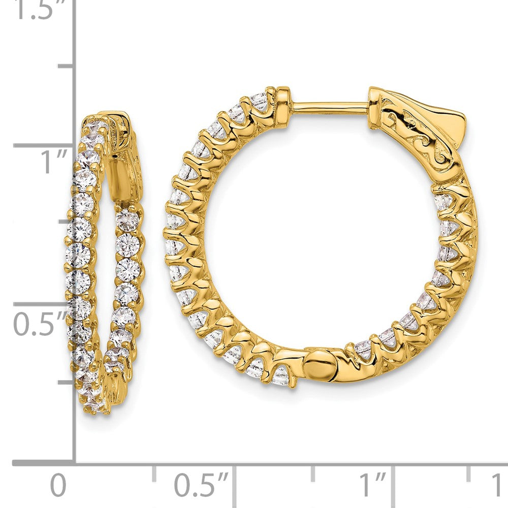 Gold Diamond Hoops with Safety Clasps