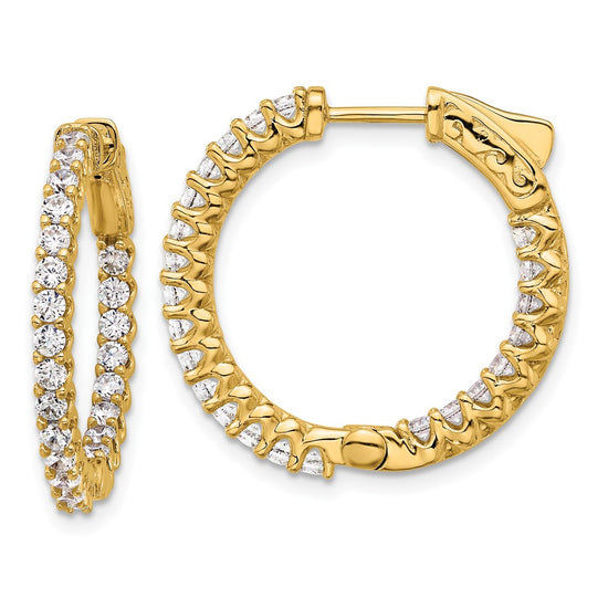Gold Diamond Hoops with Safety Clasps