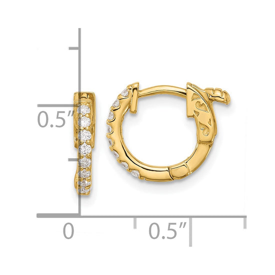 Gold Diamond Hoops with Safety Clasps